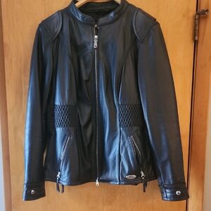 Black Leather Harley Davidson Jacket 2XL